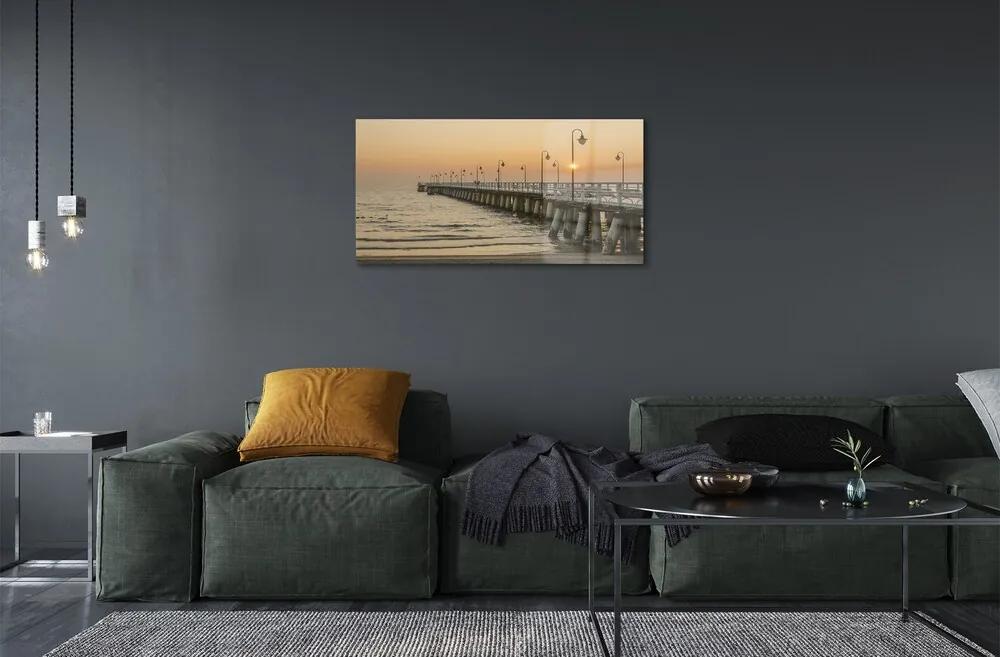 Sklenený obraz Gdańsk Sea mólo 140x70 cm