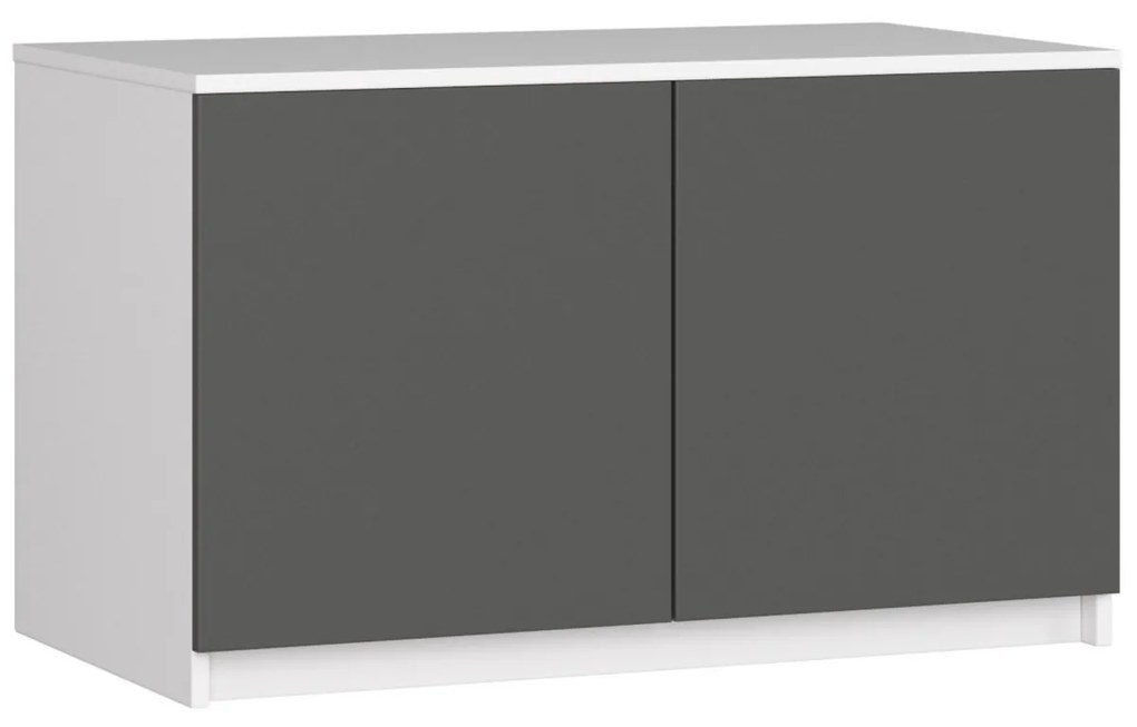Nástavec na skriňu Star 90 cm biely/šedý grafit mat