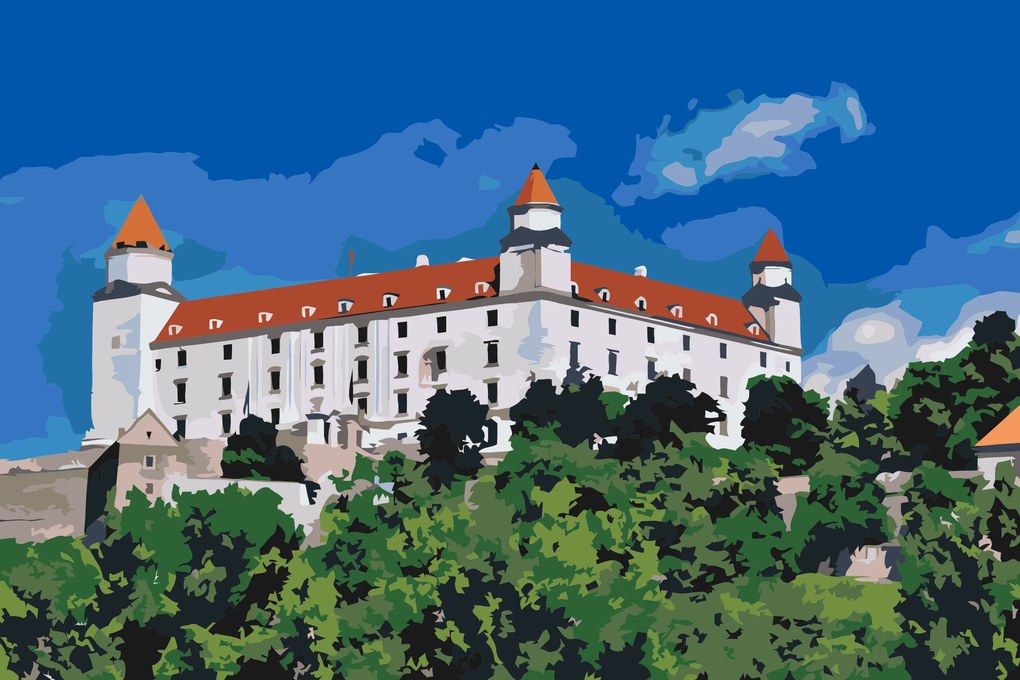 Gario Maľovanie podľa čísel Bratislavský hrad Rozmery: 60 x 40 cm, Rámovanie: S vnútorným rámom