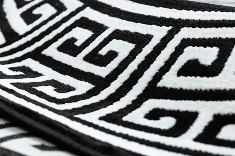 Dywany Łuszczów Kusový koberec Gloss 6776 85 greek black/ivory kruh - 200x200 (priemer) kruh cm