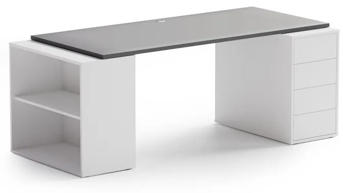 Samostatná pracovná doska stola BLOCK, 1600 x 800 x 25 mm, grafitová