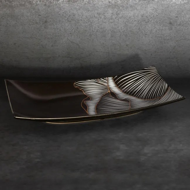 Dekoračný tanier PEONIA 1 1 čierny / popolový