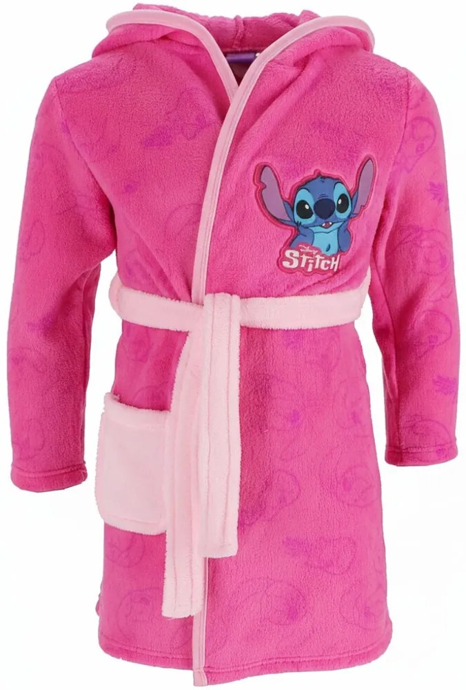 Dievčenský coral fleece župan s kapucňou Lilo & Stitch - Angel, 122 / 128