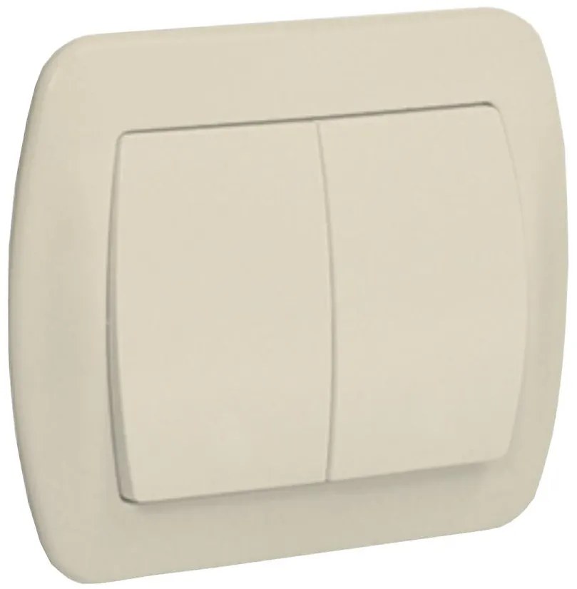 AW5 vypínač dvojitý béžový