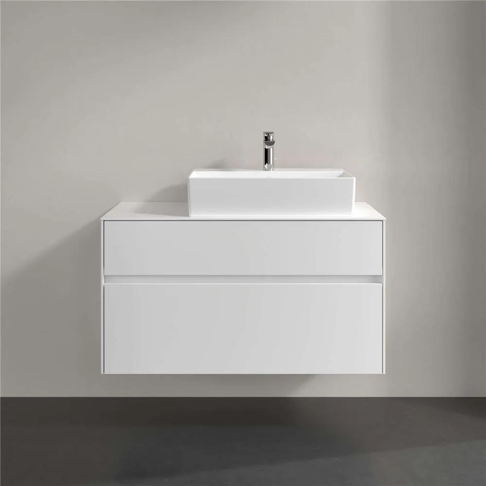 VILLEROY &amp; BOCH Collaro závesná skrinka pod umývadlo na dosku (umývadlo vpravo), 2 zásuvky, 1000 x 500 x 548 mm, White Matt, C12700MS