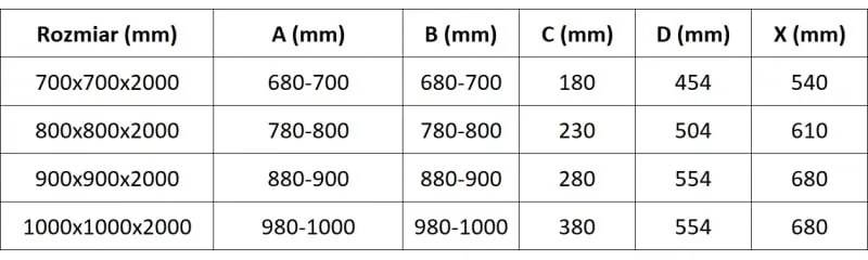 Mexen Exo, 2-krídlový sprchovací kút 100 x 100 cm, 6mm číre sklo, čierny profil, 8110-100-100-70-00