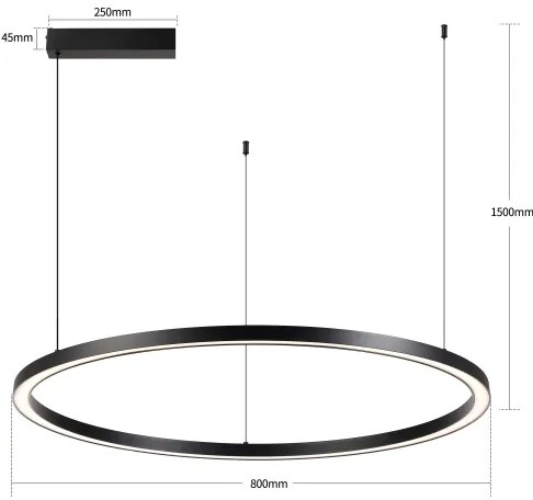 Brilagi - LED stmievateľný luster na lankách PORTOFINO LED/60W/230V pr. 80 cm čierna +DO