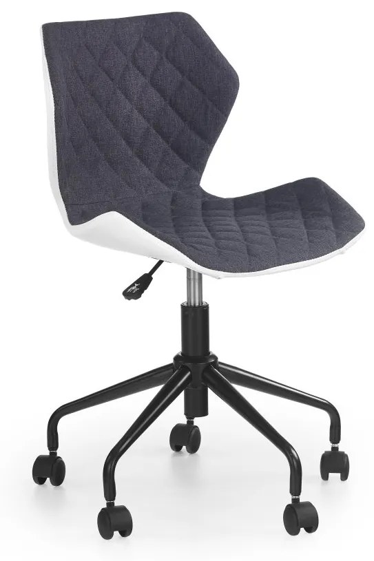 Detská stolička na kolieskach MATRIX – viac farieb tmavosivá / biela