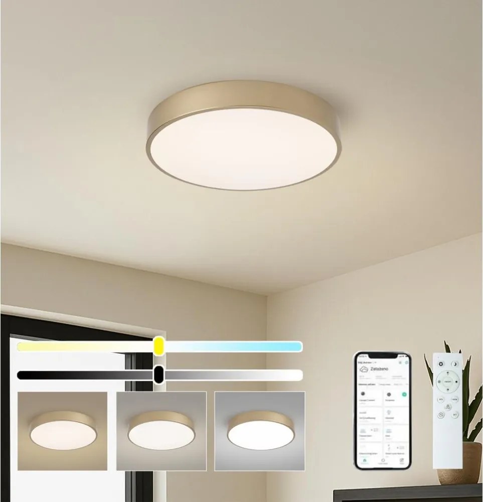 BRILAGI-LED Stmievateľné svietidlo POOL SMART LED/48W/230V 40 cm Wi-Fi Tuya zlaté + diaľkový ovládač