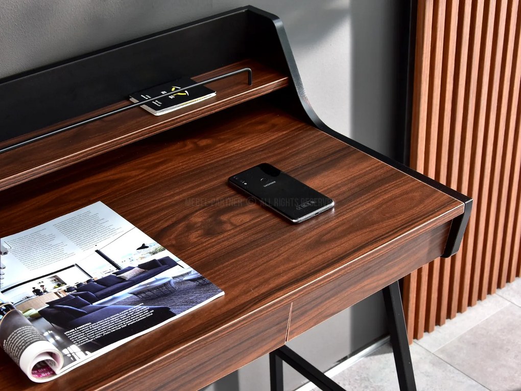 PC stolík Borge (orech tmavý + čierna). Akcia -18%. Vlastná spoľahlivá doprava až k Vám domov. 1109740