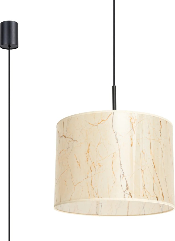 Závesné svietidlo Nevia, 1x textilné tienidlo so vzorom, b