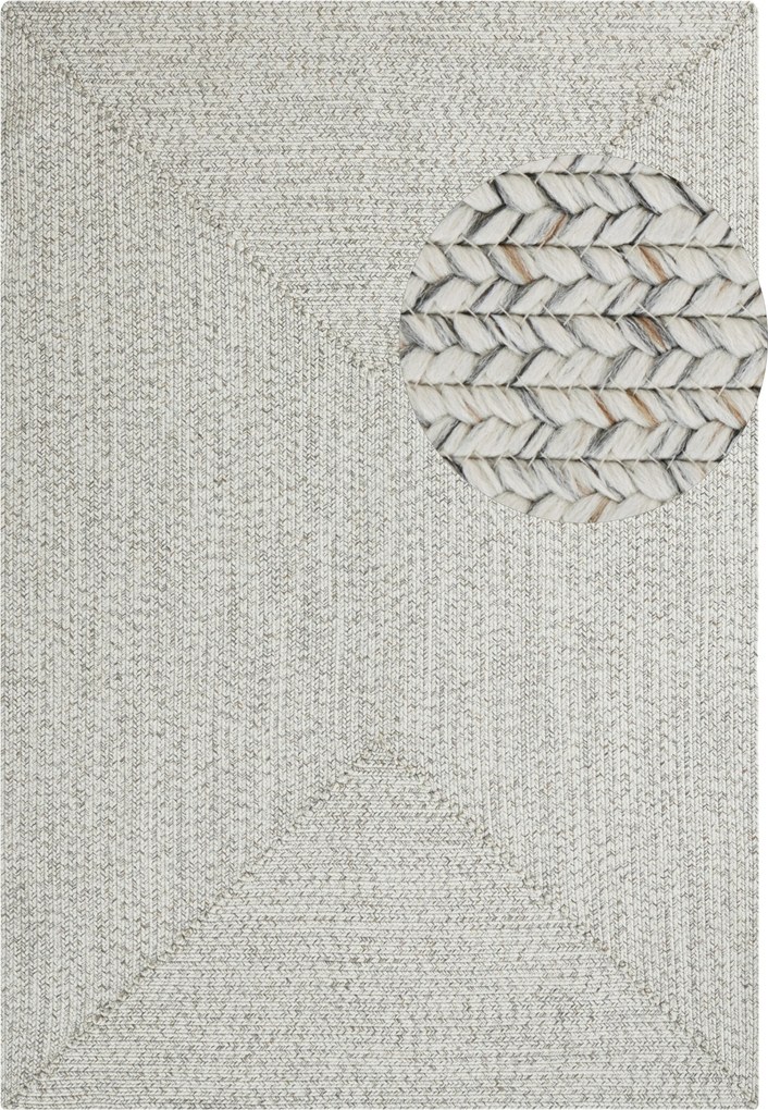 Kusový koberec Braided 105553 Light Melange – na von aj na doma, 160x230, biela, chodba / predsieň, Hanse Home