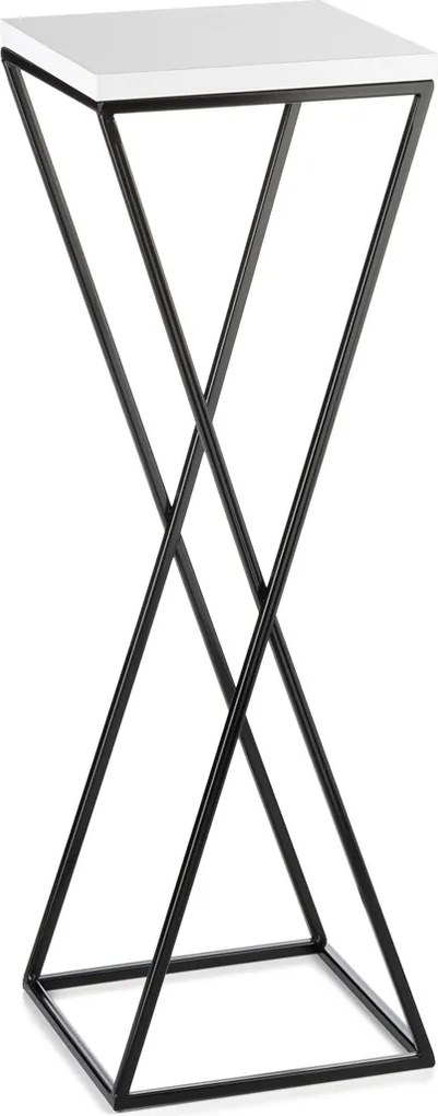 STOJAN NA KVETINÁČ LOFT6 70X24X24 CM ČIERNA/BIELA