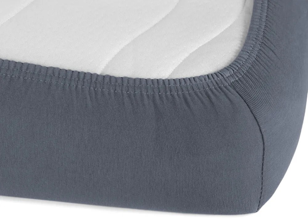 Jersey napínacie prestieradlo na vysoký matrac JR-029 Antracitovo sivé 140 x 200 - výška 30 cm
