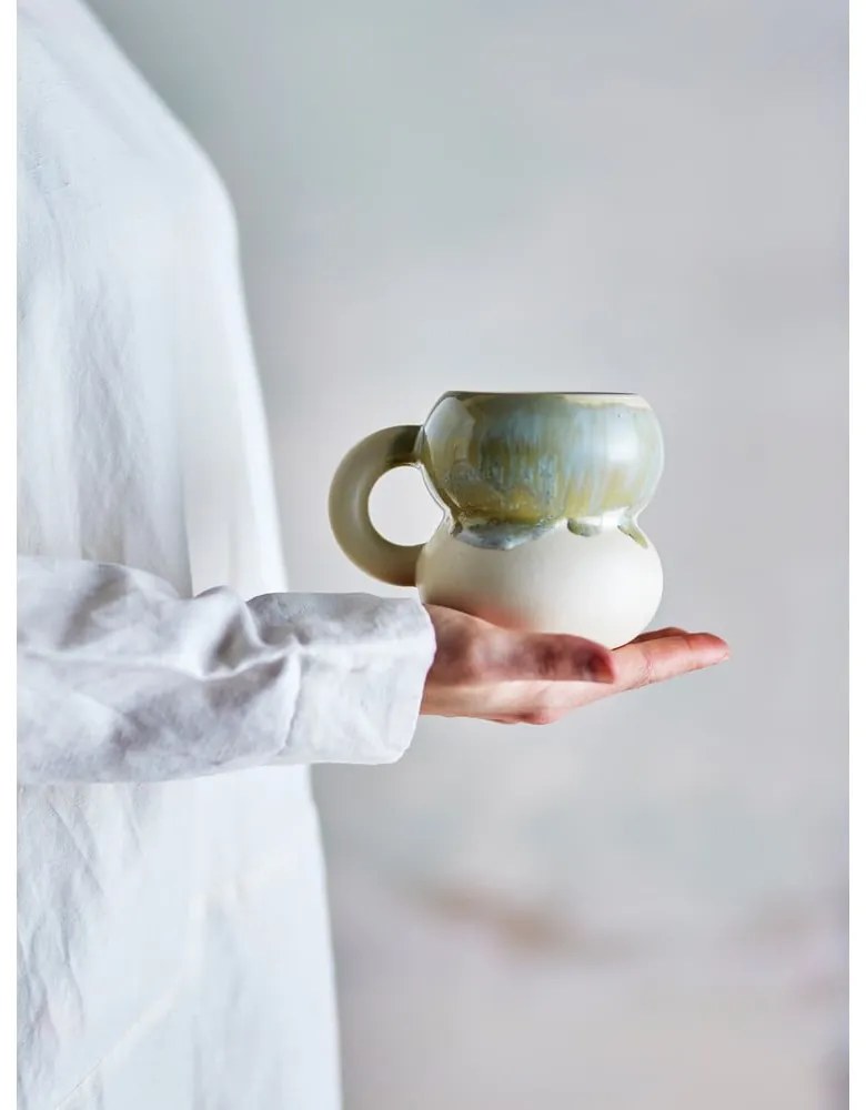 Modré/krémové hrnčeky v súprave 4 ks z kameniny 400 ml Luna – Bloomingville