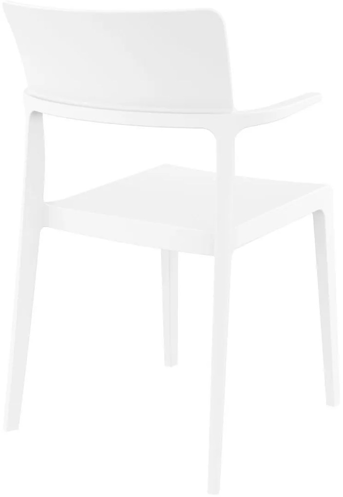 PLUS záhradná stolička s podrúčkami white