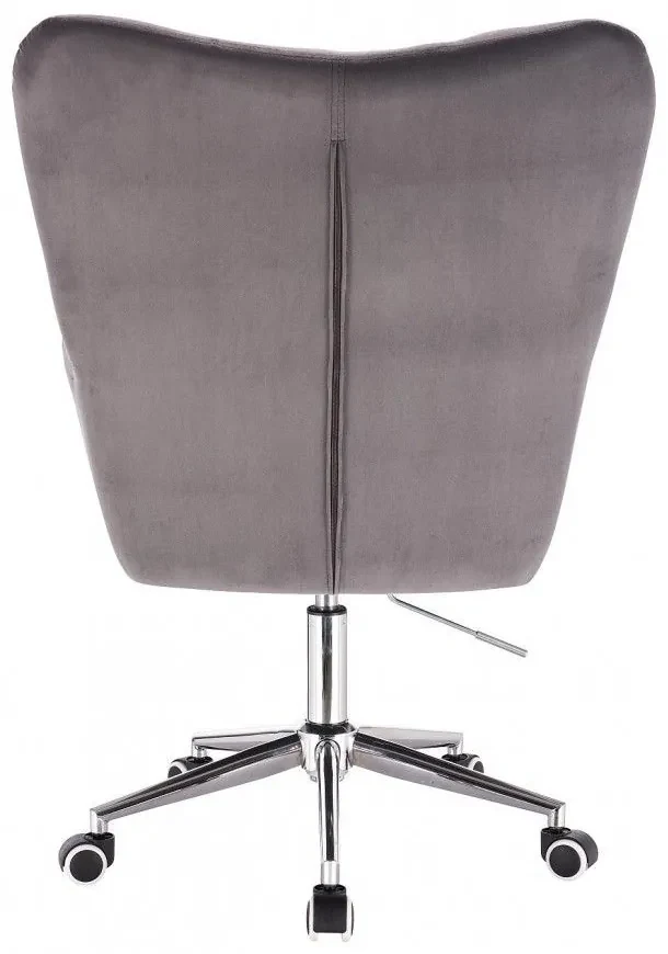 LuxuryForm DESIGN Kreslo AURORA VELUR na strieborné podstave s kolieskami - tmavo šedé