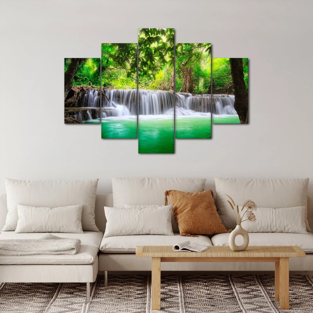 Obraz vodopádu v Kanchanaburi, Thajsko (150x105 cm)