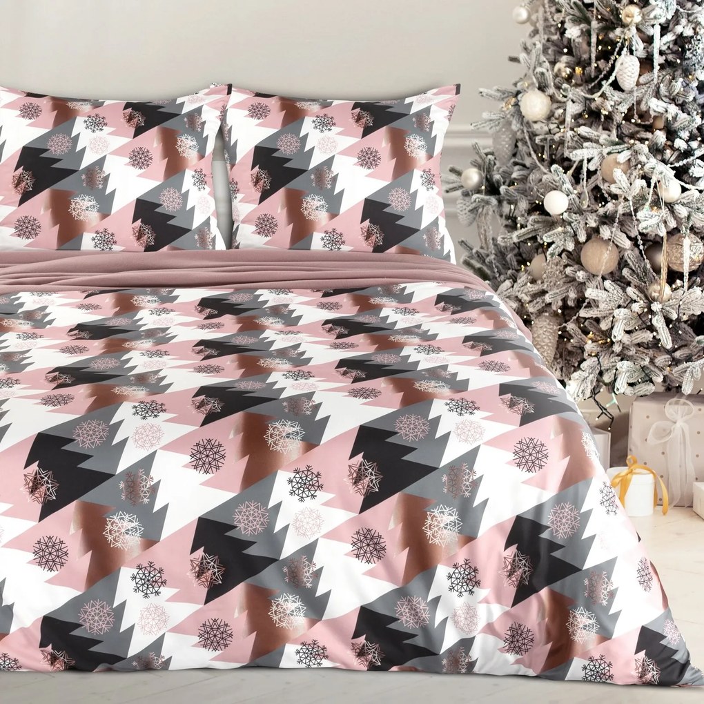 VIANOČNÉ OBLIEČKY Z MIKROVLÁKNA AURA 200X220 CM, 2 KS 70X80 CM VZOROVANÉ