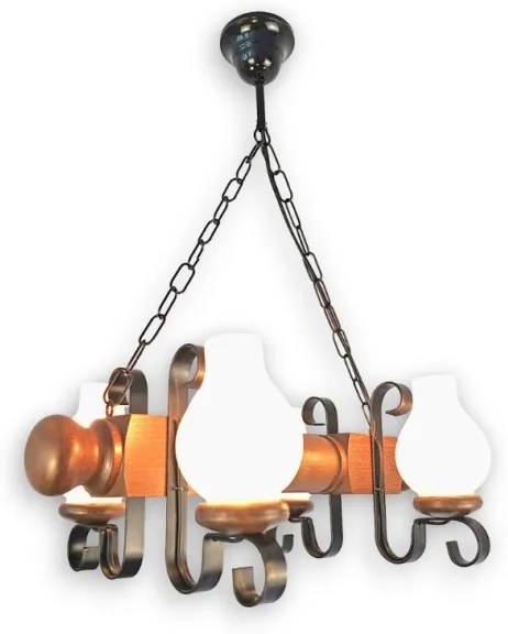 Brilagi - Luster na reťazi RUSTIC 4xE14/40W/230V buk/orech