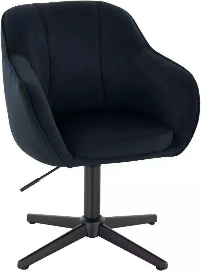 LuxuryForm DESIGN Stolička AVOLA VELUR na čiernom kríži - čierna