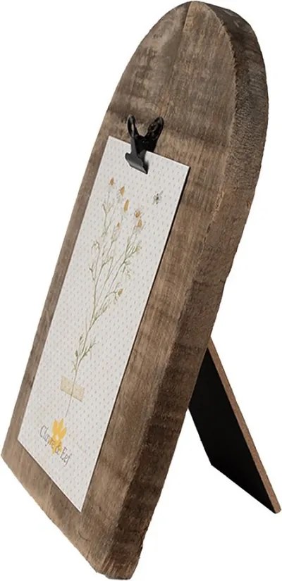 Hnedý antik drevený fotorámik s klipom Clipp - 15*2*22 cm / 10*15 cm