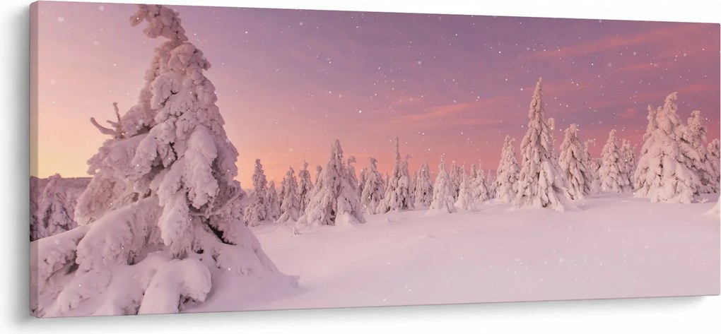 Obraz - Stromy pod snehovou prikrývkou (120x50 cm)