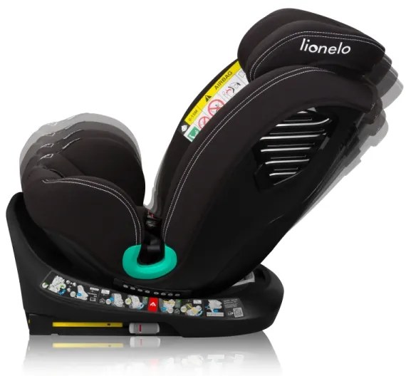Lionelo – otočná autosedačka so základňou BASTIAAN ONE i-Size 40-150 cm Black Carbon
