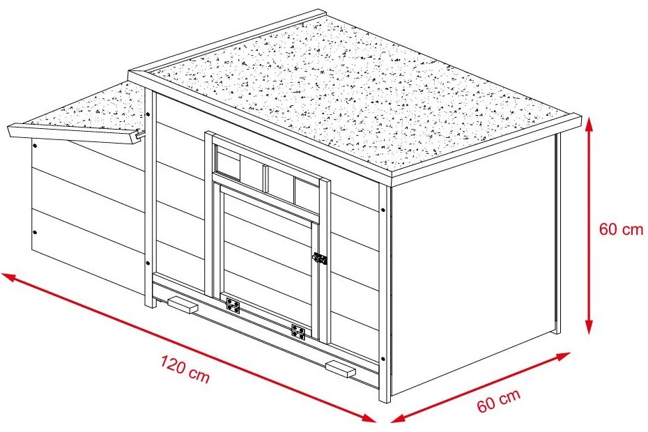 Kurník Avenberg HANK 120 x 60 x 60 cm (hnedý)