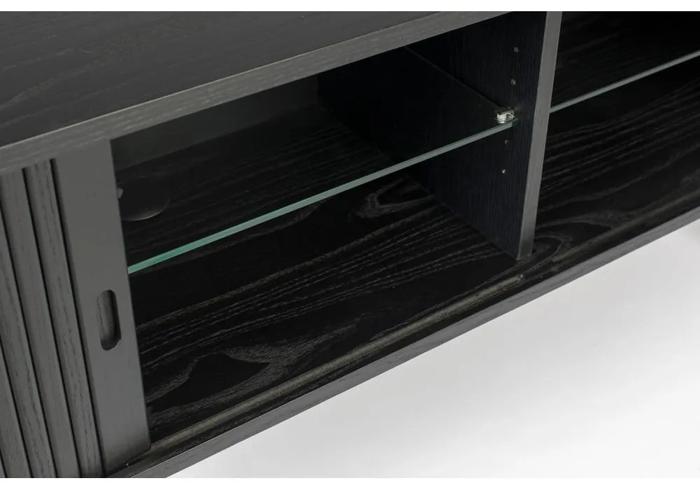 Čierna komoda s posuvnými dvierkami Zuiver Barbier