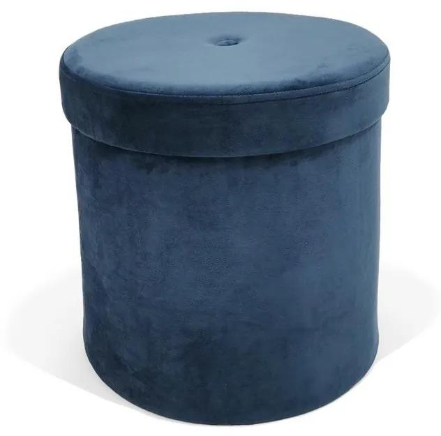 Taburet s úložným priestorom GRAND - 36 x 36 cm - tmavo modrý