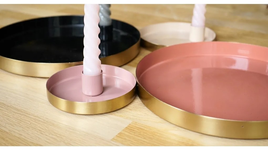 Kovový svietnik MARAKESH 22cm, ružový