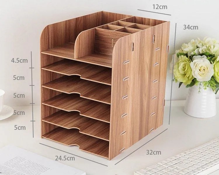 Vysoký kombinovaný DIY zakladač na dokumenty QS506 dub/svetlé drevo