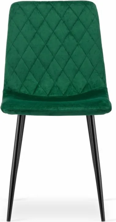 Set 4 kresiel TURIN - tmavozelený zamat