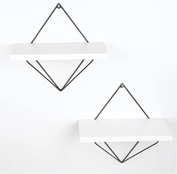 SADA 2x Nástenná polica 14x30 cm biela