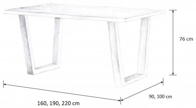 Wooded Jedálenský stôl Austin z masívu DUB 160x90x76cm