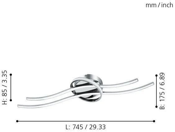 Eglo 96308 - LED Stropné svietidlo SELVINA 2xLED/6W a 7W/230V