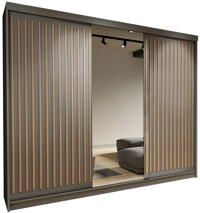 Skriňa Royal 250 Šedá /Lamela Wotan