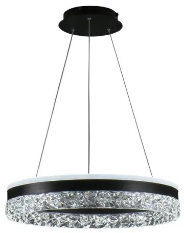 LED Stmievateľný luster na lanku LED/80W/230V 3000-6500K čierna + diaľkové ovládanie