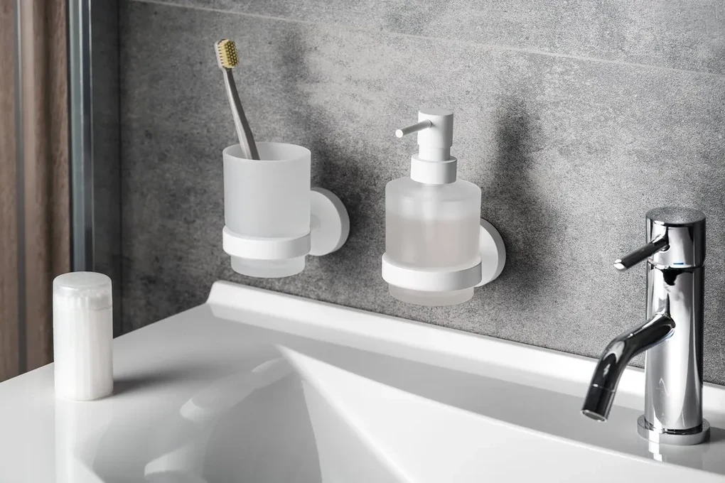 Sapho, X-ROUND WHITE držiak toaletného papiera dvojitý s dvoma úchytami, biela, XR700W