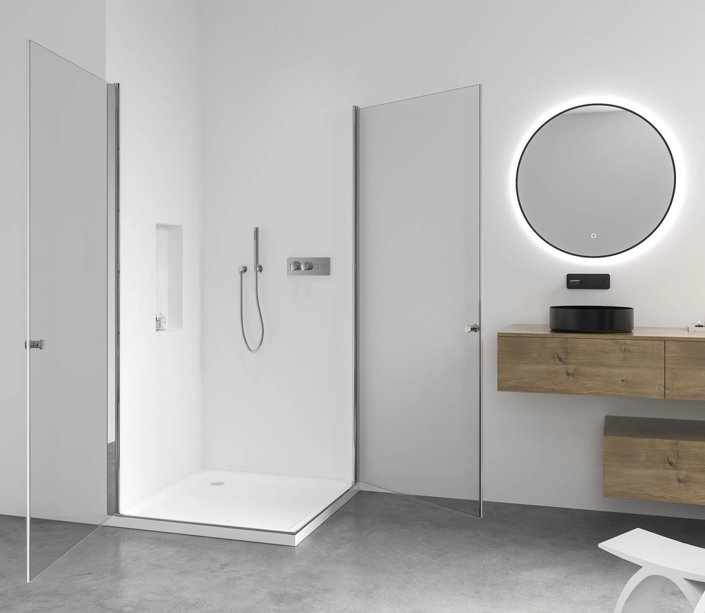 CERANO - Sprchovací kút Antelo Duo L/P - chróm, transparentné sklo - 120x120 cm - krídlový, CER-CER-8050BD160