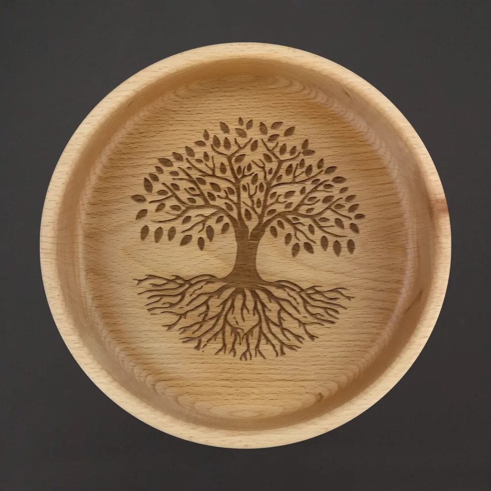 AMADEA Drevená miska strom, masívne drevo, 18 cm, český výrobok
