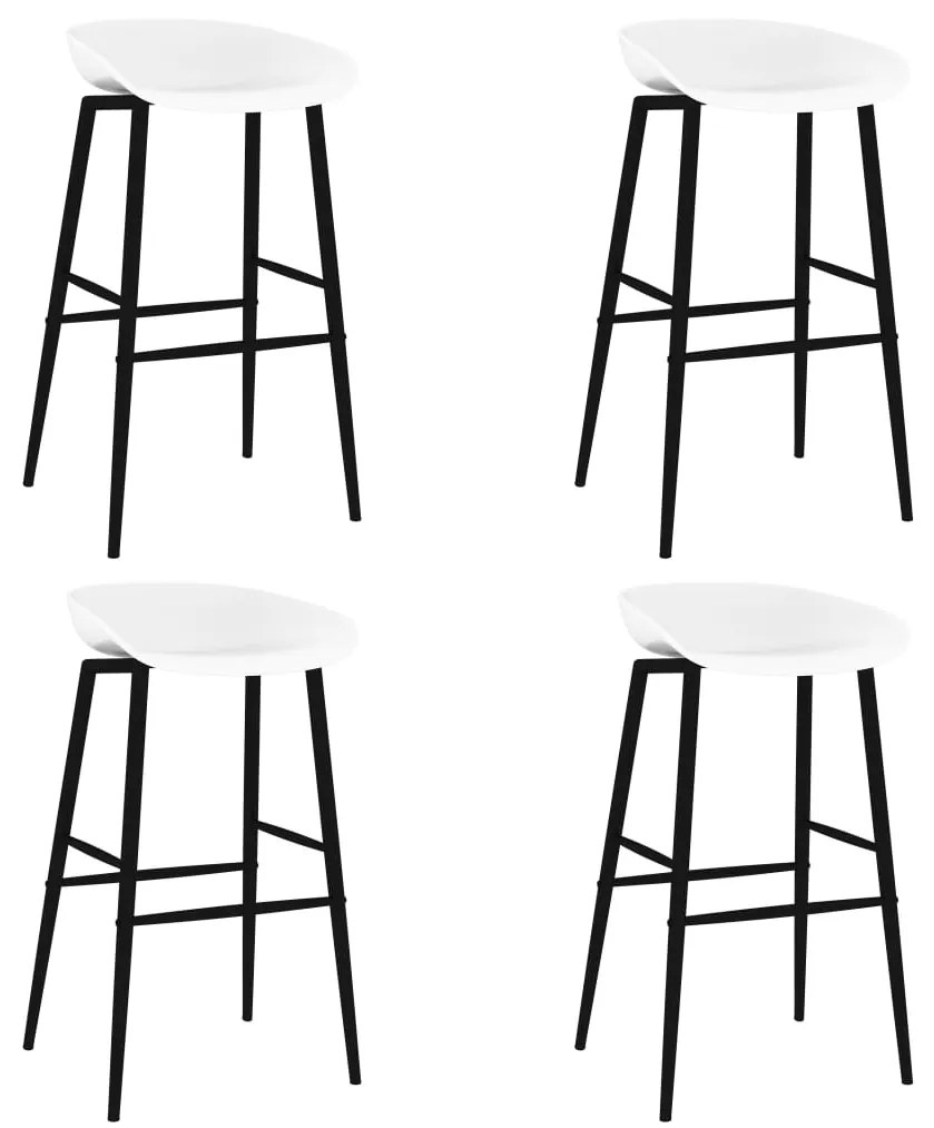 vidaXL Barové stoličky 4 ks biele