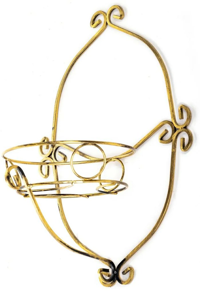 NÁSTENNÝ DRŽIAK NA KVETINÁČ LUXURY 48X33X22 CM ZLATÁ