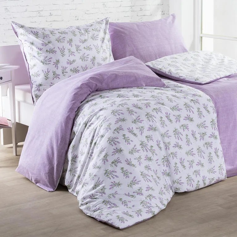 Bavlnené posteľné obliečky LILIANA fialové štandardná dĺžka