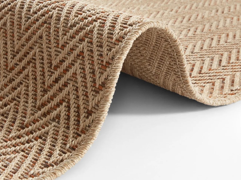 BT Carpet, Behúň Nature 104267 Beige/Terra – na von aj na doma, 80x350, oranžová, chodba / predsieň