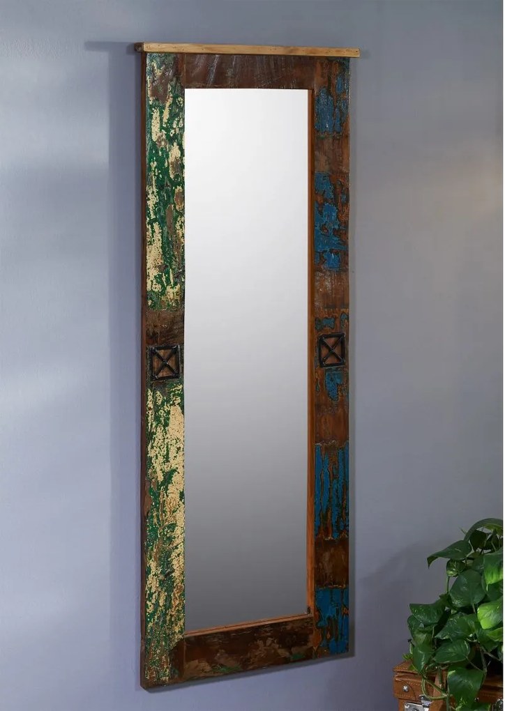 Masiv24 - OLDTIME Zrkadlo 59x145 cm, staré drevo