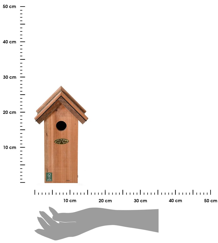 Vtáčia búdka Lumi, 27,5x15x12 cm, drevo, hnedá