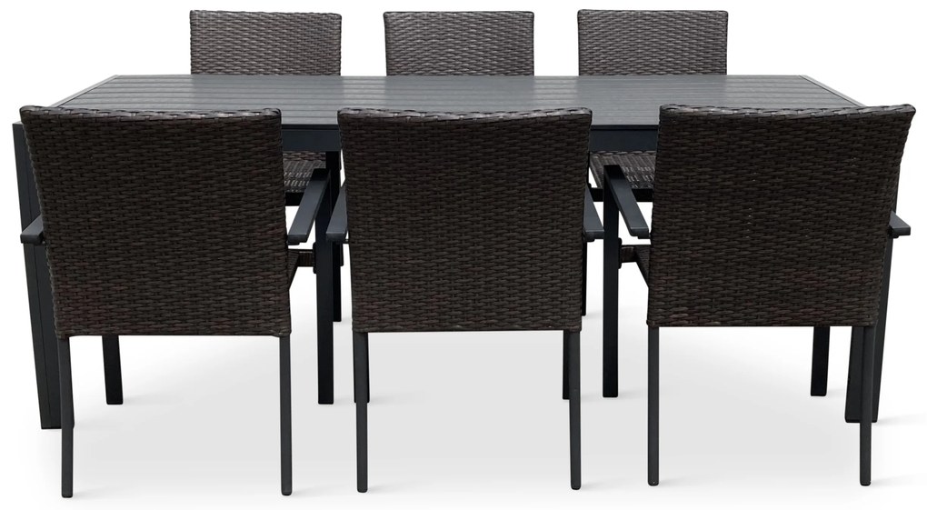 Záhradný jedálenský set Viking XL + 6x ratanová stolička Wicker Pat