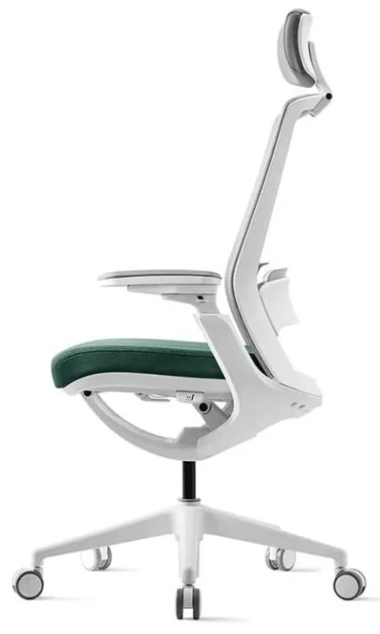 Kancelárska ergonomická stolička ROLY White — sieť, látka, biela / viac farieb Zelená